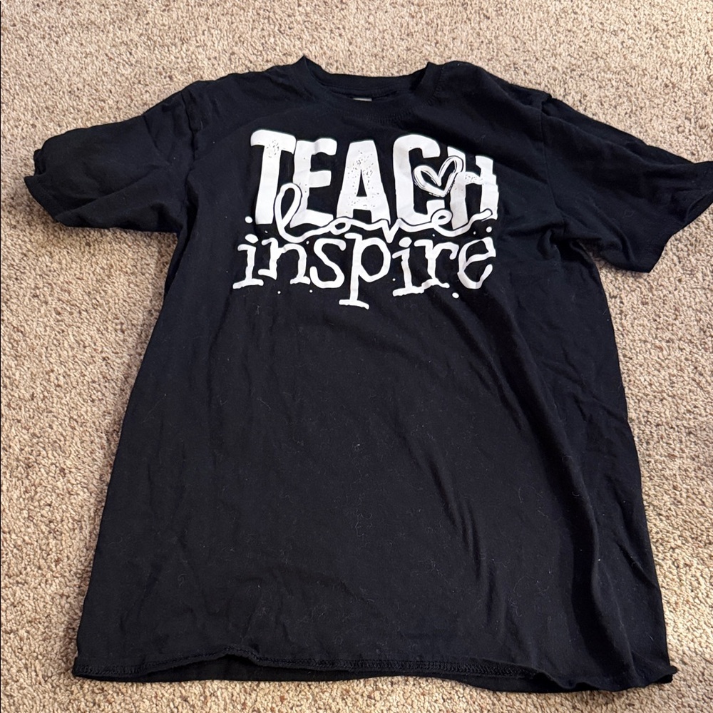 Gildan Black Tee with 'Teach Inspire' Design